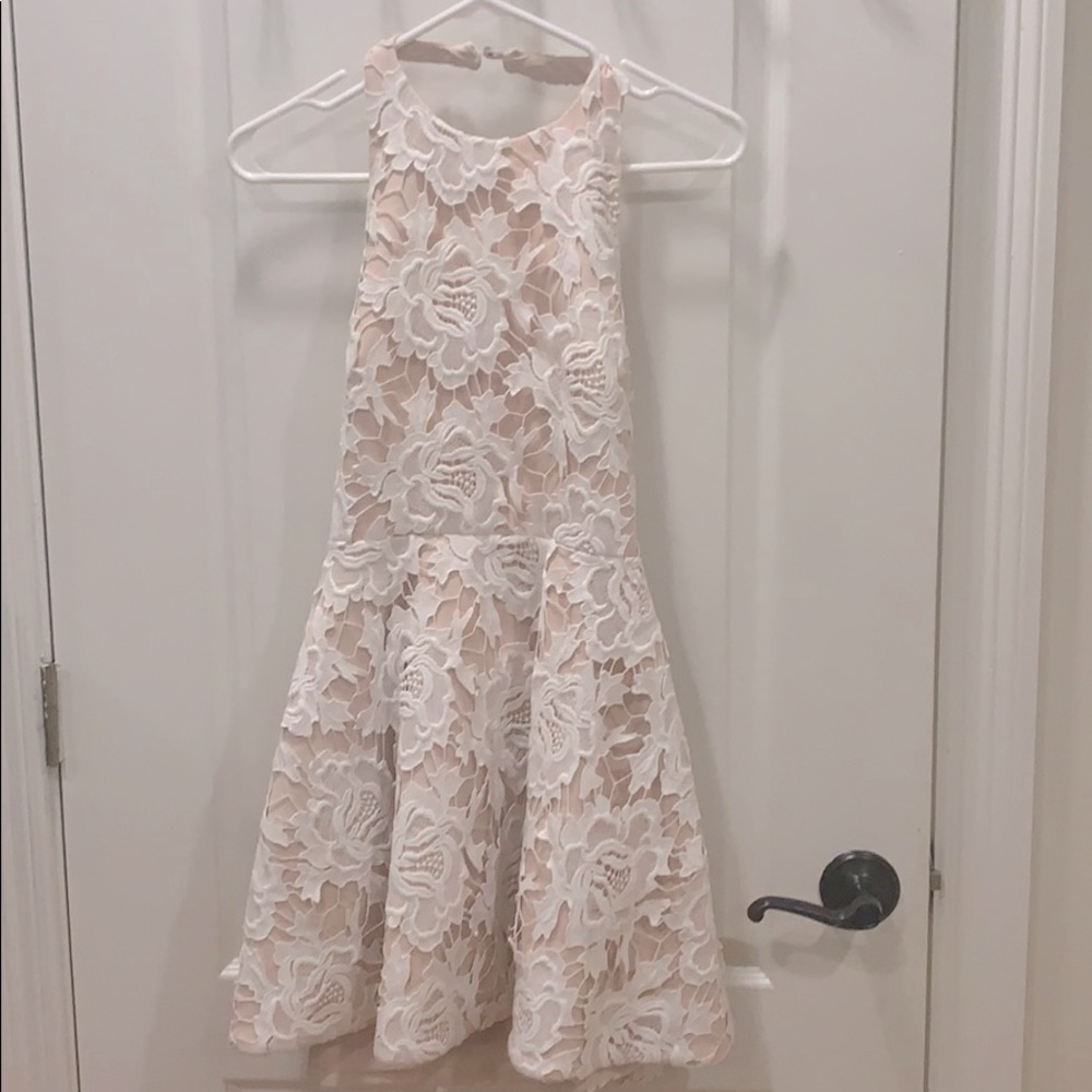 Keepsake backless white floral mini